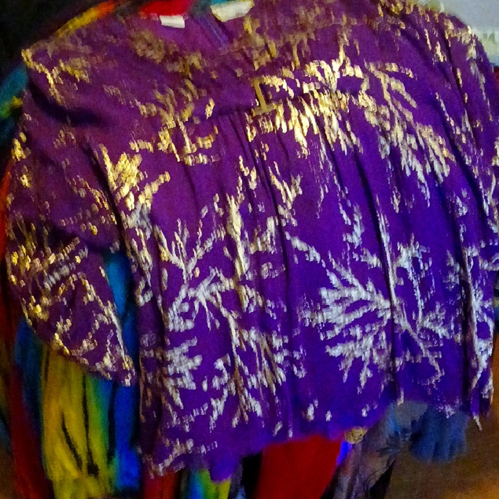 Purple and Gold Patterned Top